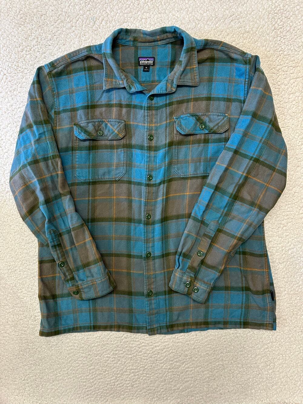 Patagonia Mens Long Sleeved Fjord Flannel Shirt Size XL
